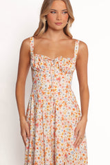 Wisteria Midi Dress - Orange