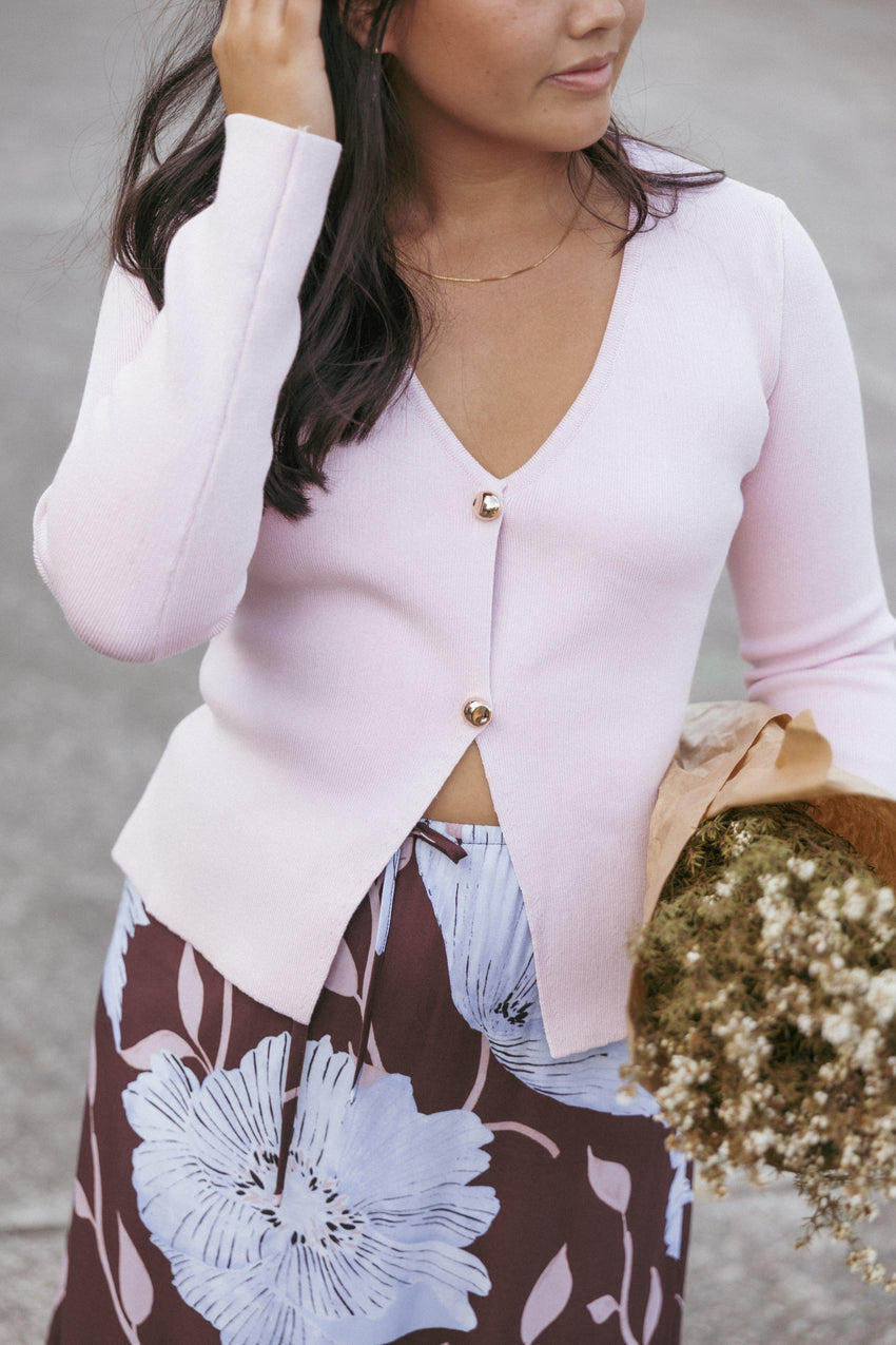 Perla Knit Cardigan - Pink