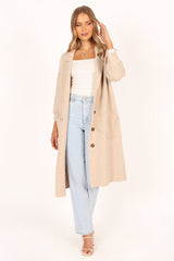 Ivy Button Front Coatigan - Oatmeal