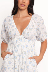 Ashio Romper - Blue Floral