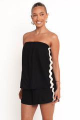 Kristia Strapless Romper - Black