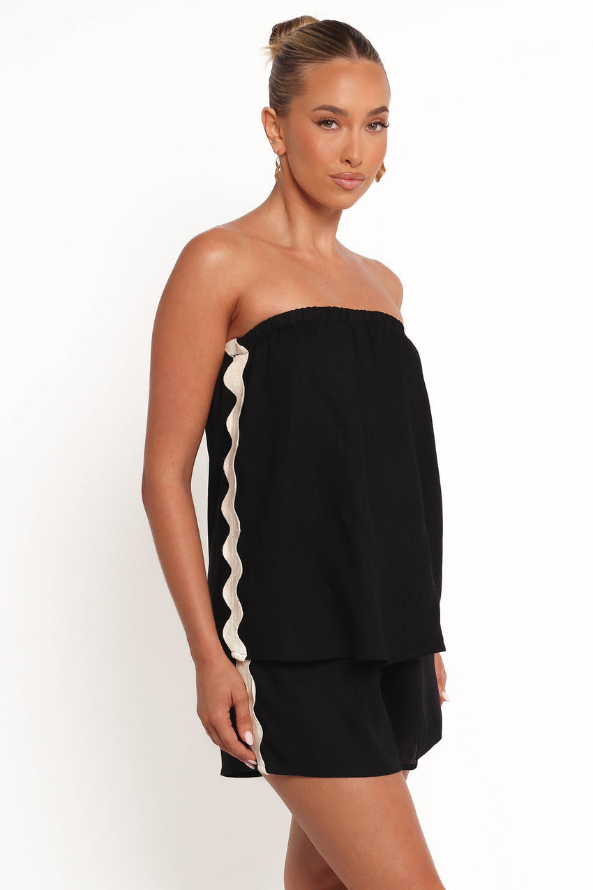 Kristia Strapless Romper - Black