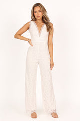Eloise Lace Jumpsuit - Ivory