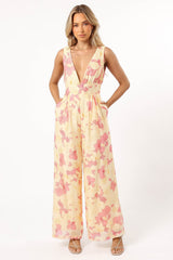 Halle Jumpsuit - Yellow Pink