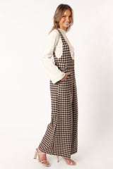 Jackson Jumpsuit - Tan Houndstooth