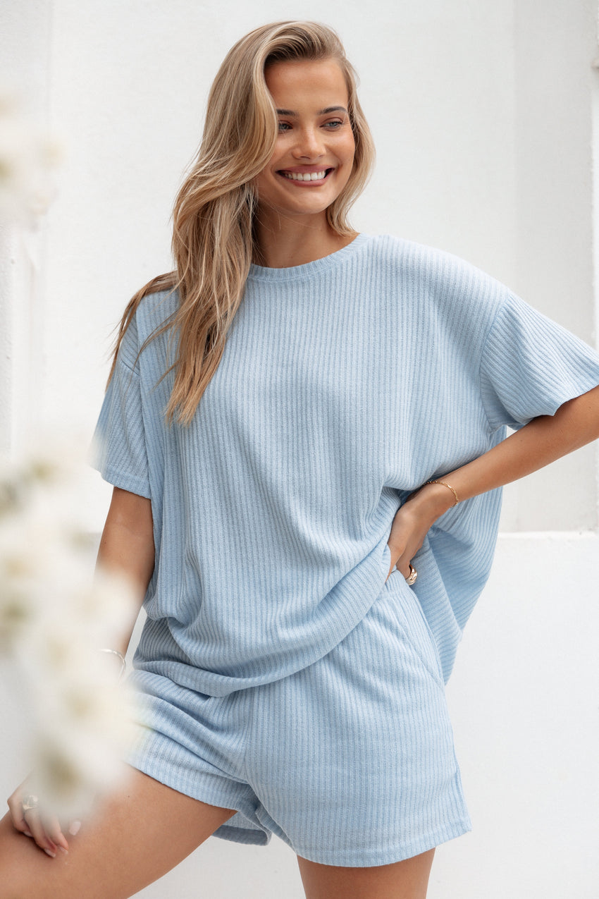 Granger Knit Short Set - Blue