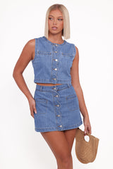 Karish Skirt Set - Medium Denim