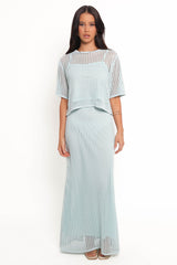 Kinnie Knit Skirt Set - Light Blue