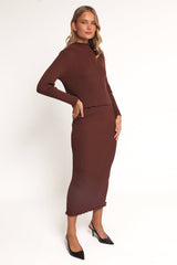 Payton Knitted Set - Chocolate Brown