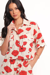 Sallio Short Set - Red Beige Poppy