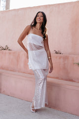 Vienne Sequin Skirt Set - White Sequin