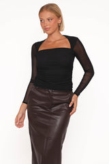 Cerys Mesh Top - Black