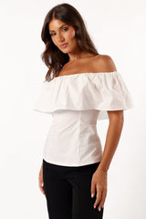 Emery Off the Shoulder Top - White