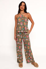 Henri Halter Top - Olive Print
