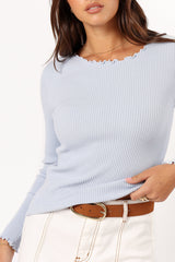 Kya Knit Top - Light Blue