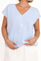Mariana Knit Vest - Pale Blue