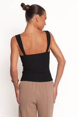 Marley Bow Knit Top - Black