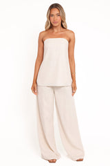 Rosemarie Strapless Top - Oatmeal