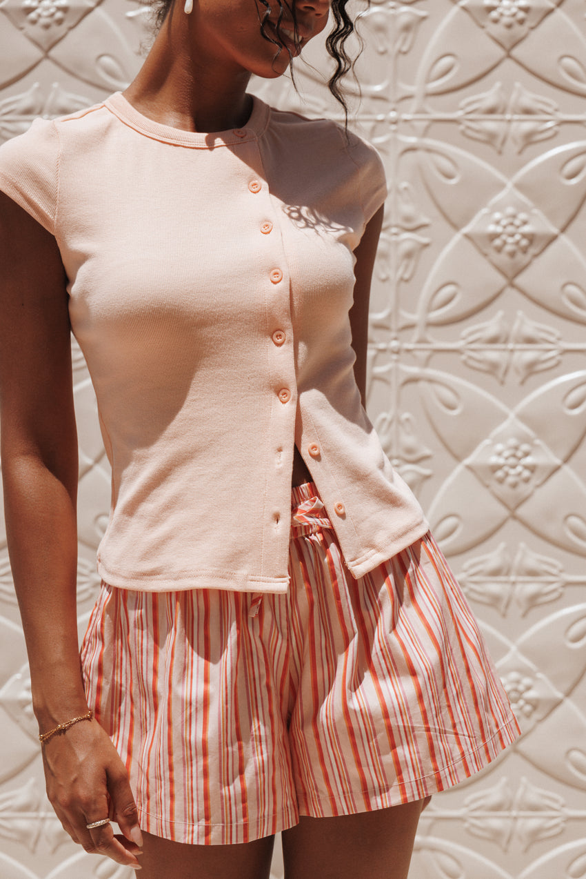 Tatum Asymmetrical Knit Top - Coral