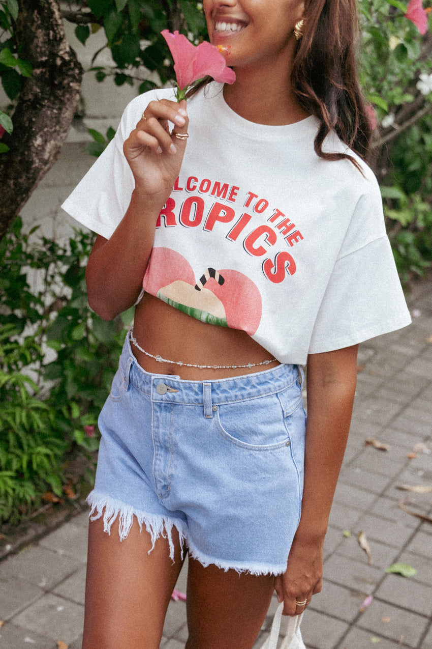 The Tropics Graphic Tee - White